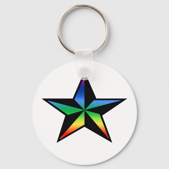 Chaveiro de Estrela Náutica do Arco-íris (Frente)