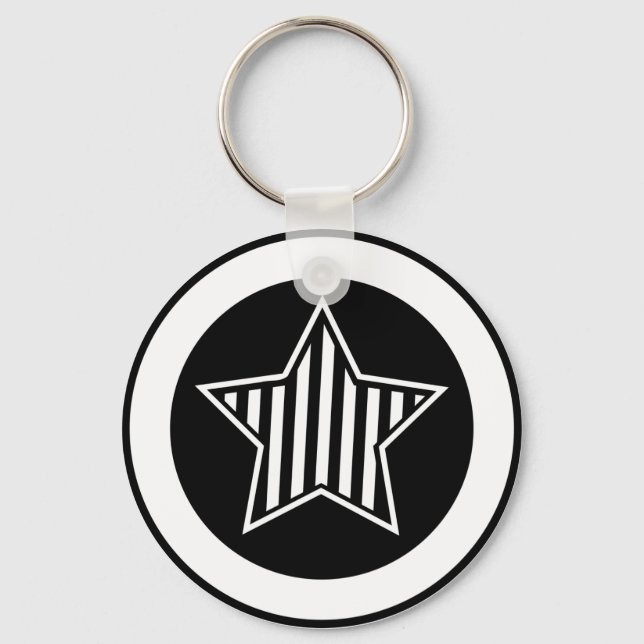 Chaveiro de Estrela Negra e Branca (Frente)