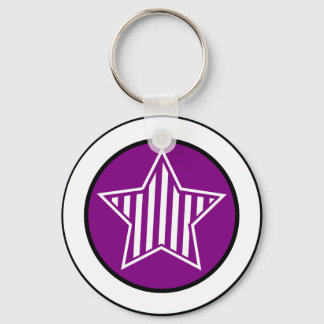 Chaveiro de Estrela Púrpura e Branca