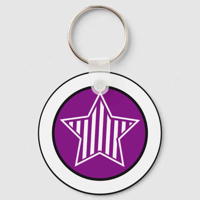 Chaveiro de Estrela Púrpura e Branca (Frente)