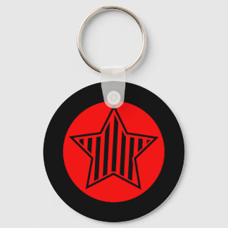 Chaveiro de Estrela Vermelha e Negra