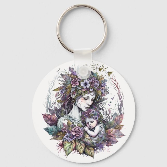 Chaveiro de Fada-Mãe e Criança (Frente)