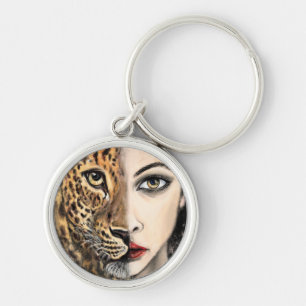 Chaveiro de Fantasia da Menina Leopardo