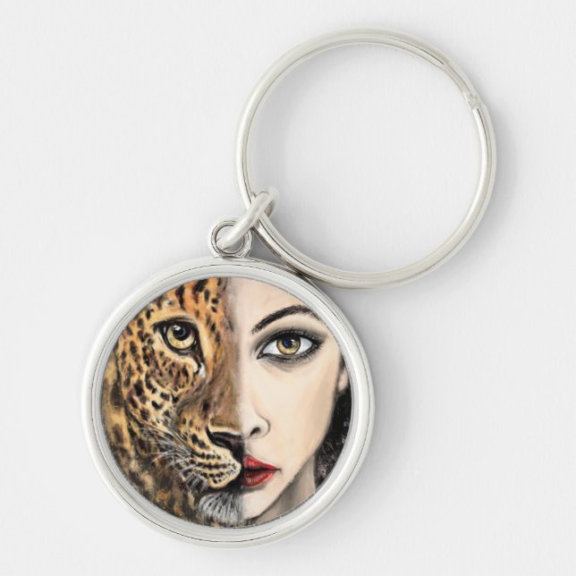 Chaveiro de Fantasia da Menina Leopardo (Frente)