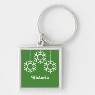Chaveiro de Flocos de Neve, Verde Brilhante