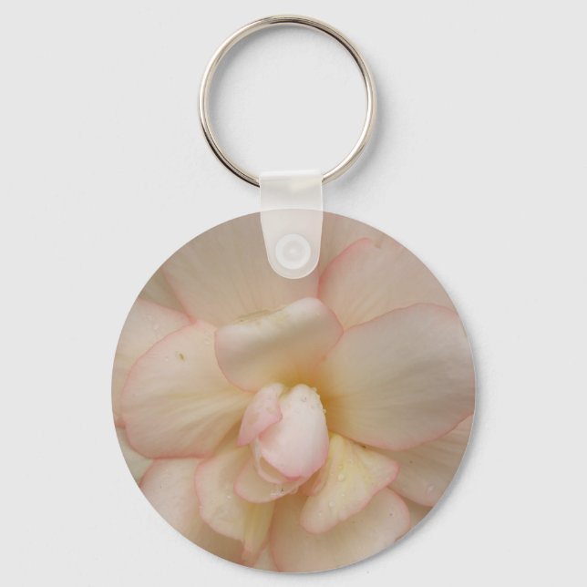 Chaveiro de Flor Branco da Begónia (Frente)