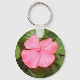 Chaveiro de Flor de Impatite Rosa