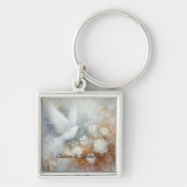 Chaveiro de Flores com Pombo de Casamento - Person