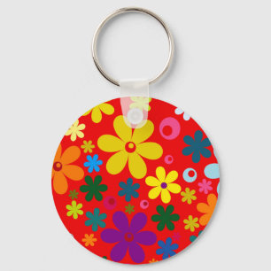 Chaveiro ~~ de FLOWER POWER (um design floral colorido