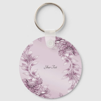 Chaveiro de Folhagem Floral Rosa