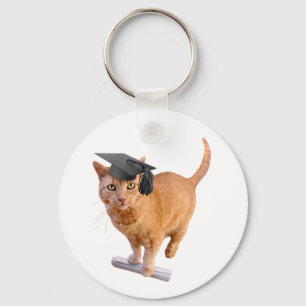 Chaveiro de Formando de Gato Laranja