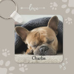 Chaveiro de Fotografia do Lover do Cão Personaliza<br><div class="desc">Chaveiro de foto personalizada de amante de cachorro. A maneira perfeita de manter seu querido animal perto de você onde quer que você vá.</div>