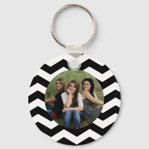 Chaveiro de Fotografia Personalizada Chevron Preto