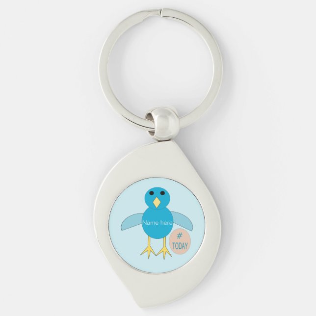 Chaveiro de Frango Azul Personalizado para Menino  (Frente)