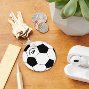 Chaveiro de futebol e futebol com nome e número