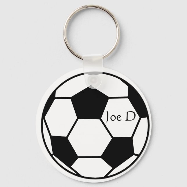 Chaveiro de Futebol Personalizado Negro e Branco (Frente)
