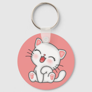 Chaveiro de Gatinho Branco