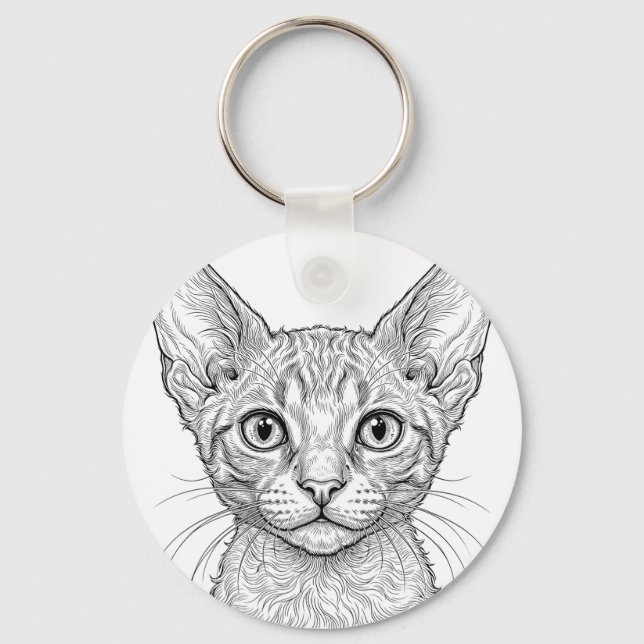 Chaveiro de Gatinho Cornish Rex (Frente)
