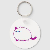 Chaveiro de Gato Branco Gorducho