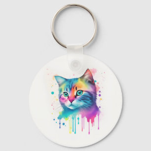 Chaveiro de gato colorido