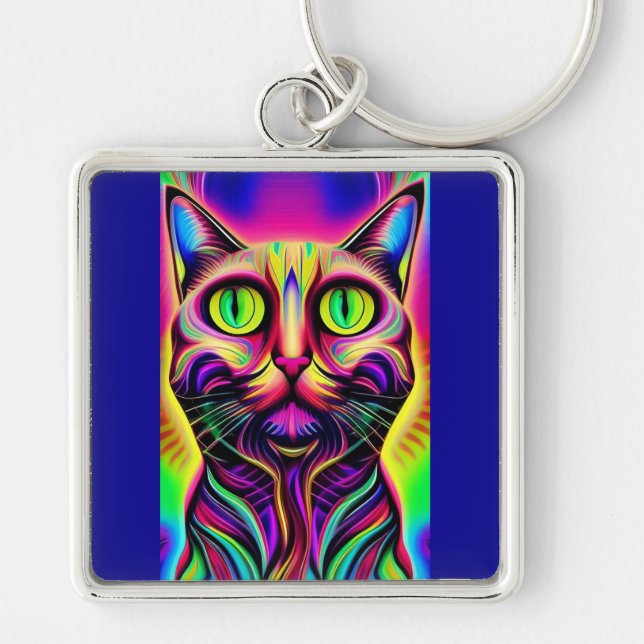 chaveiro de gato curioso (Frente)