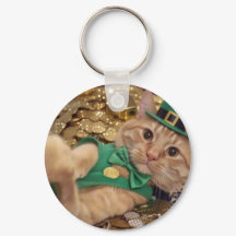 Chaveiro de Gato do Dia de São Patrício Duende