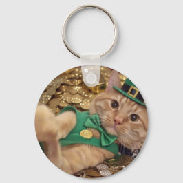 Chaveiro de Gato do Dia de São Patrício Duende