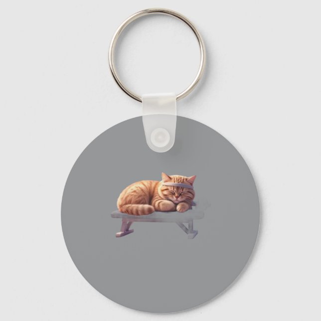 Chaveiro de Gato Gengibre Dormindo (Frente)