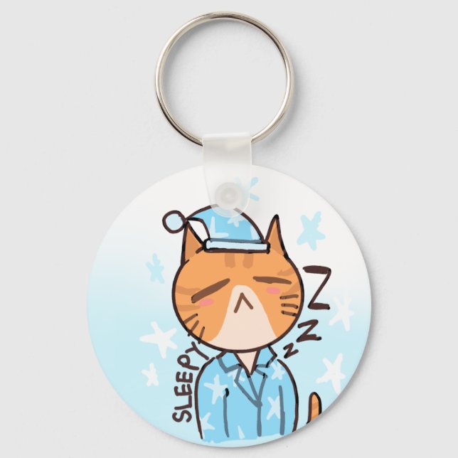 Chaveiro de gato sonolento (Frente)
