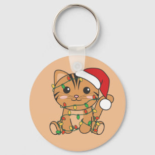 Chaveiro de Gatos de Natal para Animais de Inverno