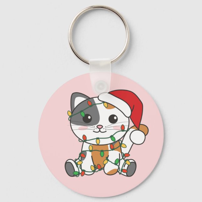 Chaveiro de Gatos de Natal para Animais de Inverno (Frente)