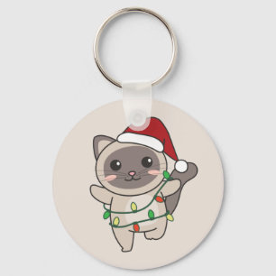 Chaveiro de Gatos de Natal para Animais de Inverno