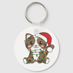 Chaveiro de Gatos de Natal para Animais de Inverno