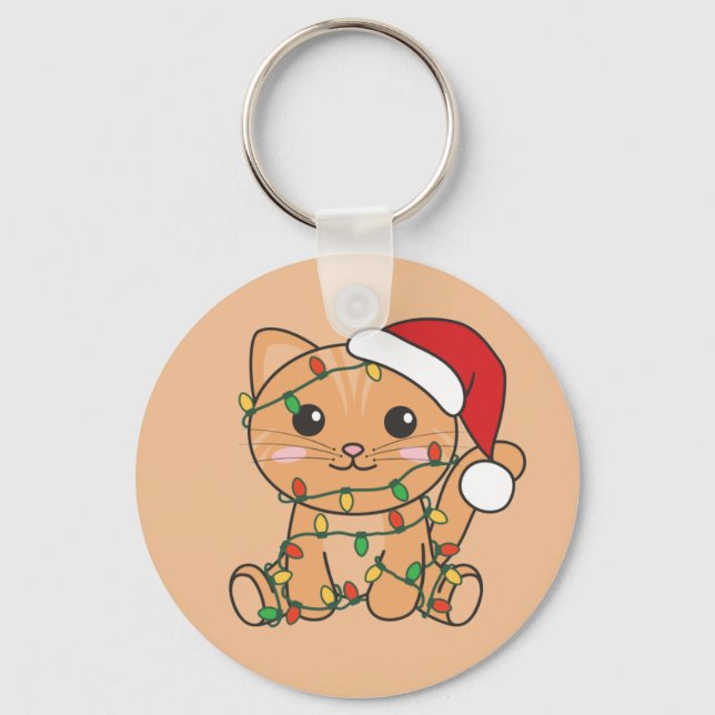 Chaveiro de Gatos de Natal para Animais de Inverno (Frente)