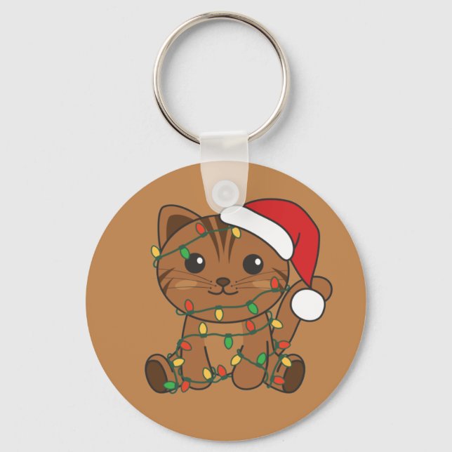 Chaveiro de Gatos de Natal para Animais de Inverno (Frente)