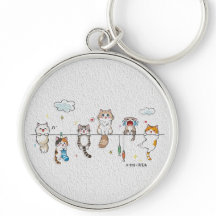 Chaveiro de Gatos Fofos Pendurados