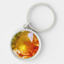 Chaveiro de Gemstone Amarelo Laranja