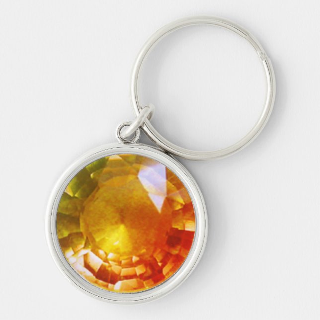 Chaveiro de Gemstone Amarelo Laranja (Frente)