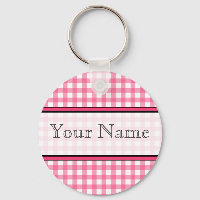Chaveiro de Gingham Rosa (Frente)