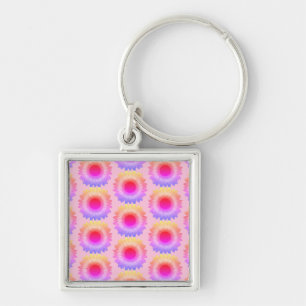 Chaveiro de girassol rosa