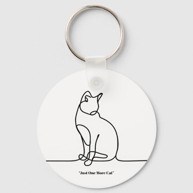 Chaveiro de Ilustração de Gato Fofo – Presente Per (Frente)