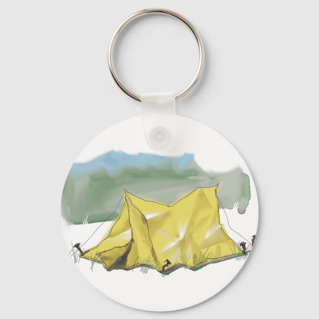 Chaveiro de Ilustração de Tent Whimsical (Frente)