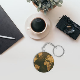 Chaveiro de ilustração do mapa mundial