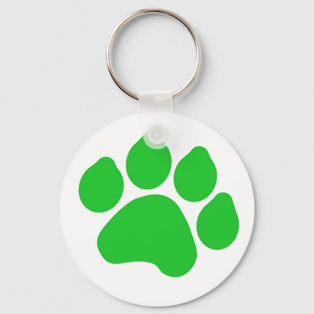 Chaveiro de Impressão de Paw Verde (Frente)