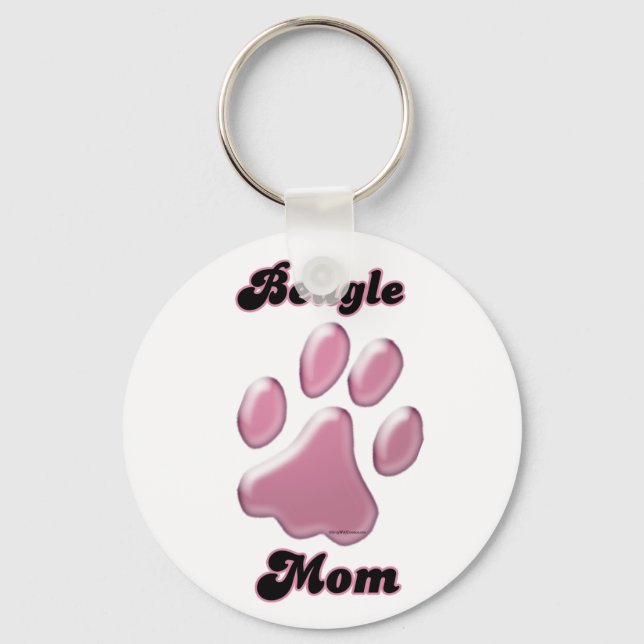 Chaveiro de Impressão Pawprint Rosa da Mãe (Frente)