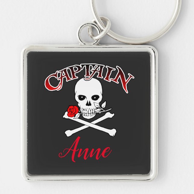 Chaveiro de Jolly Roger Personalizado (Rosa) (Frente)