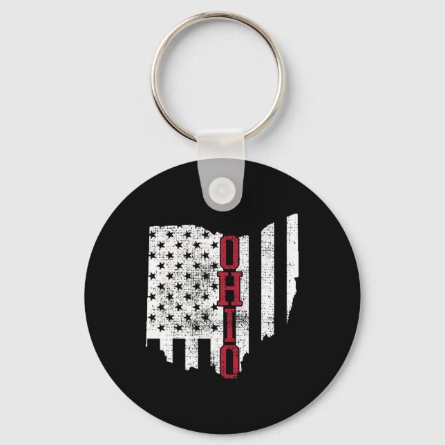 Chaveiro De Julho Ohio Eua Flag States Vintage (Frente)