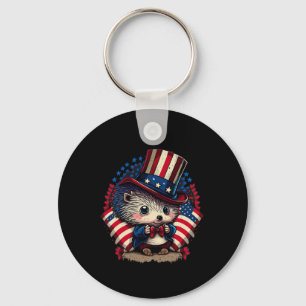 Chaveiro De Julho Patriótico Hedgehog, Bandeira Dos Eua