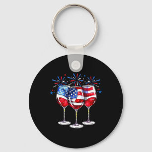 Chaveiro De Julho Vinho Gles Patriótico Red White Blue Usa