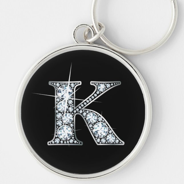 chaveiro de "K" Faux-"Diamond Bling" (Frente)